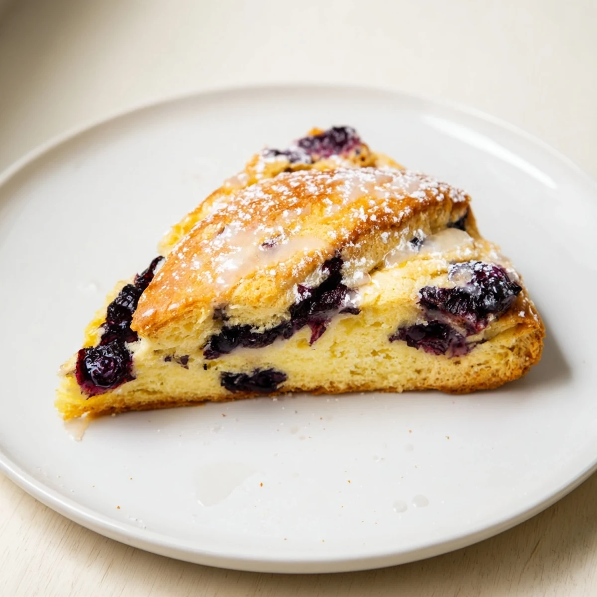 Fluffy Rustic Birch-Warm Blueberry Scones, overflowing with plump blueberries, smell sweet and inviting.