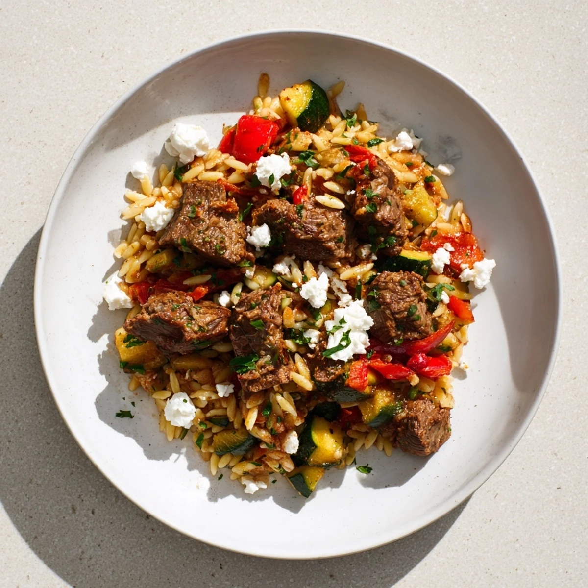 Smoky Mediterranean Lamb Orzo