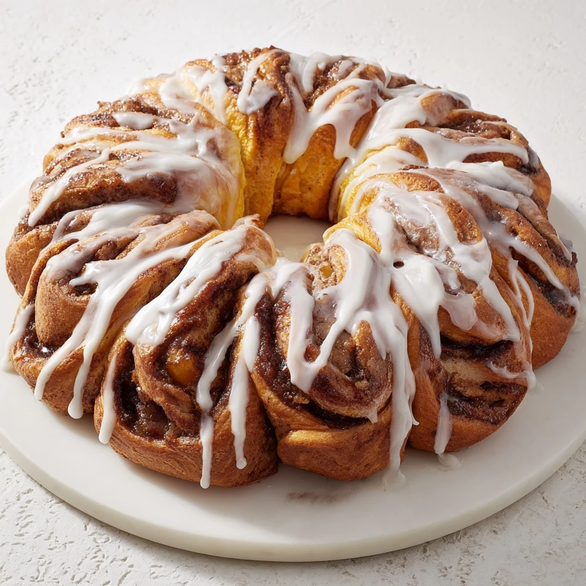 Warm, golden-brown Giant Snowflake Sweet Roll, the centerpiece of a festive dessert spread, ready to serve.