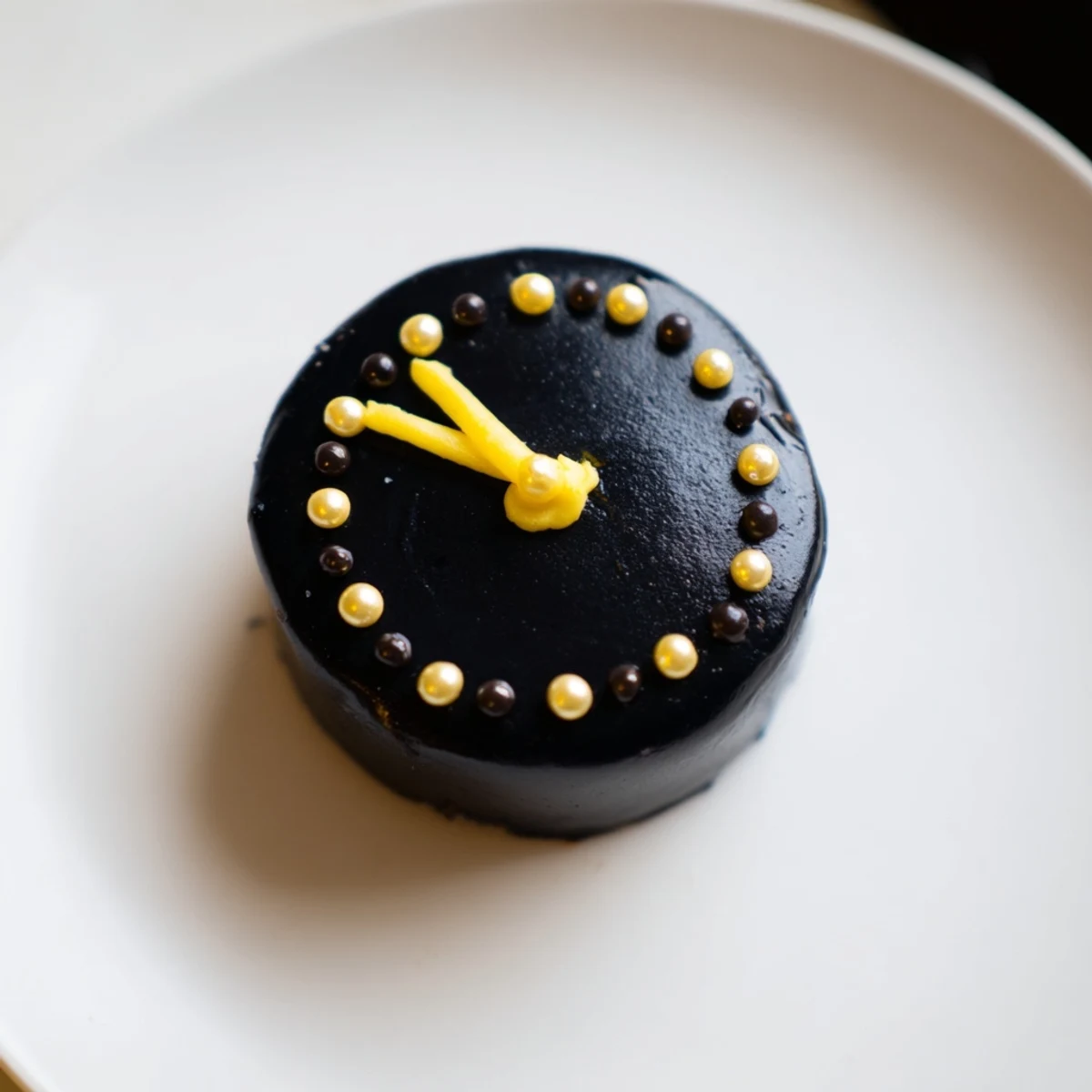 Frosty buttercream details adorn these tiny Countdown Clock Mini Desserts, ready for celebration.