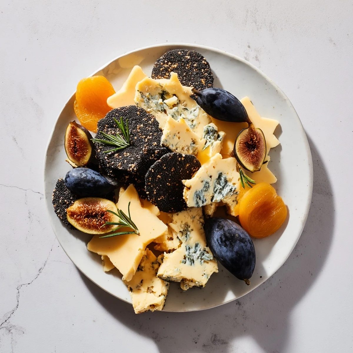 Imagine a festive Crescent Moon & Stars Cheese Board, featuring creamy Brie and honey, ready to serve and enjoy.