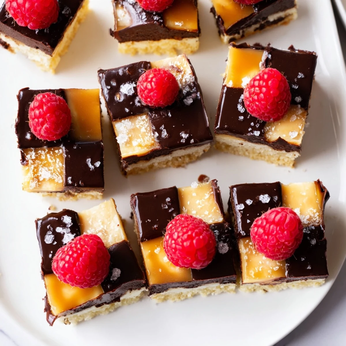 Image of the Checkerboard Terrace, a dessert with alternating squares of varied textures and flavors.