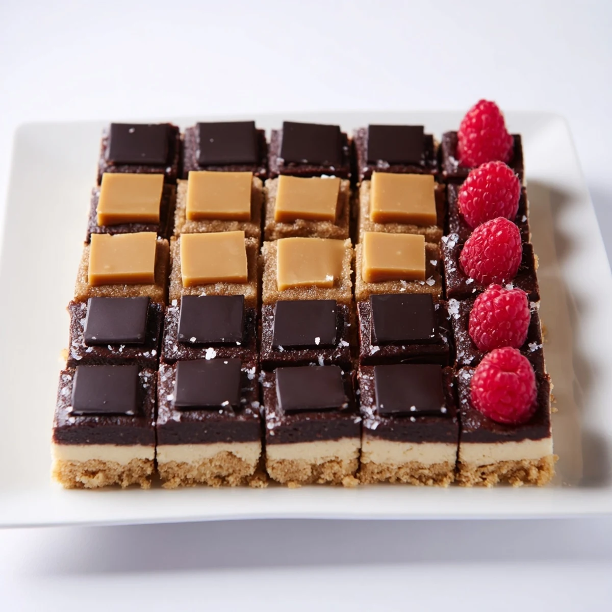 Enjoy the visually stunning Checkerboard Terrace with its layers of crunchy, sweet, and salty goodness.