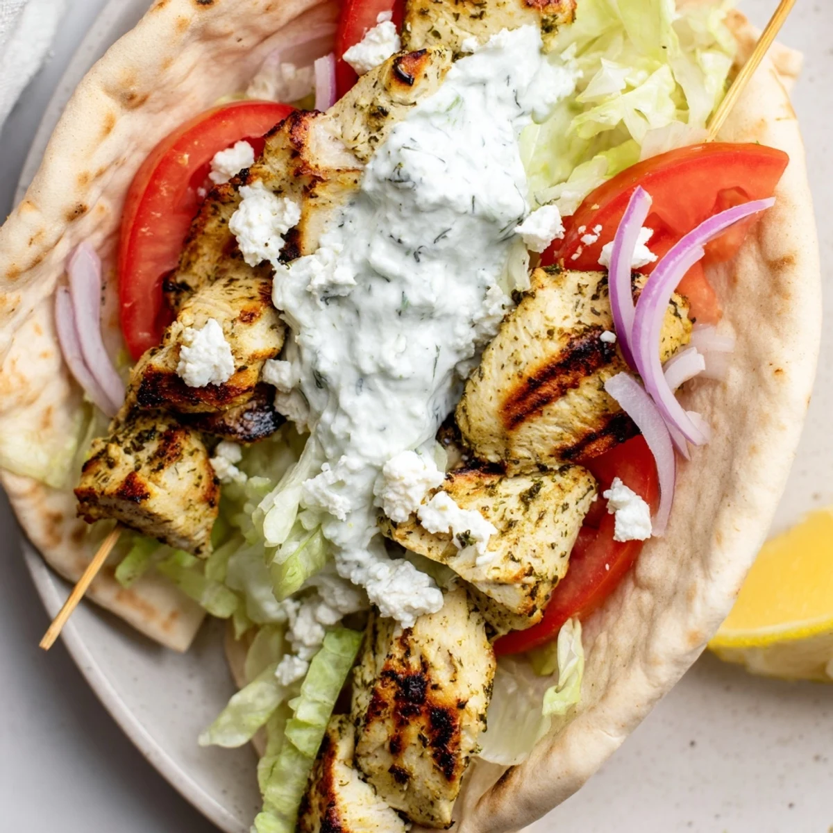 Greek Chicken Souvlaki Wraps