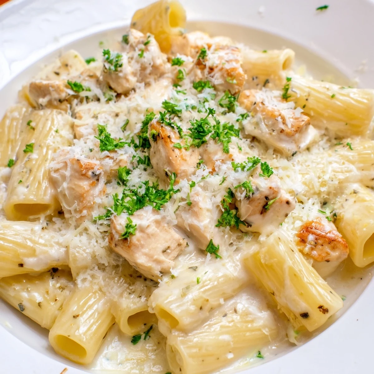 Chicken Alfredo Creamy Bake