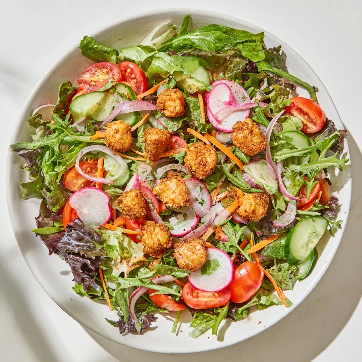 Mixed Greens Crispy Chickpeas