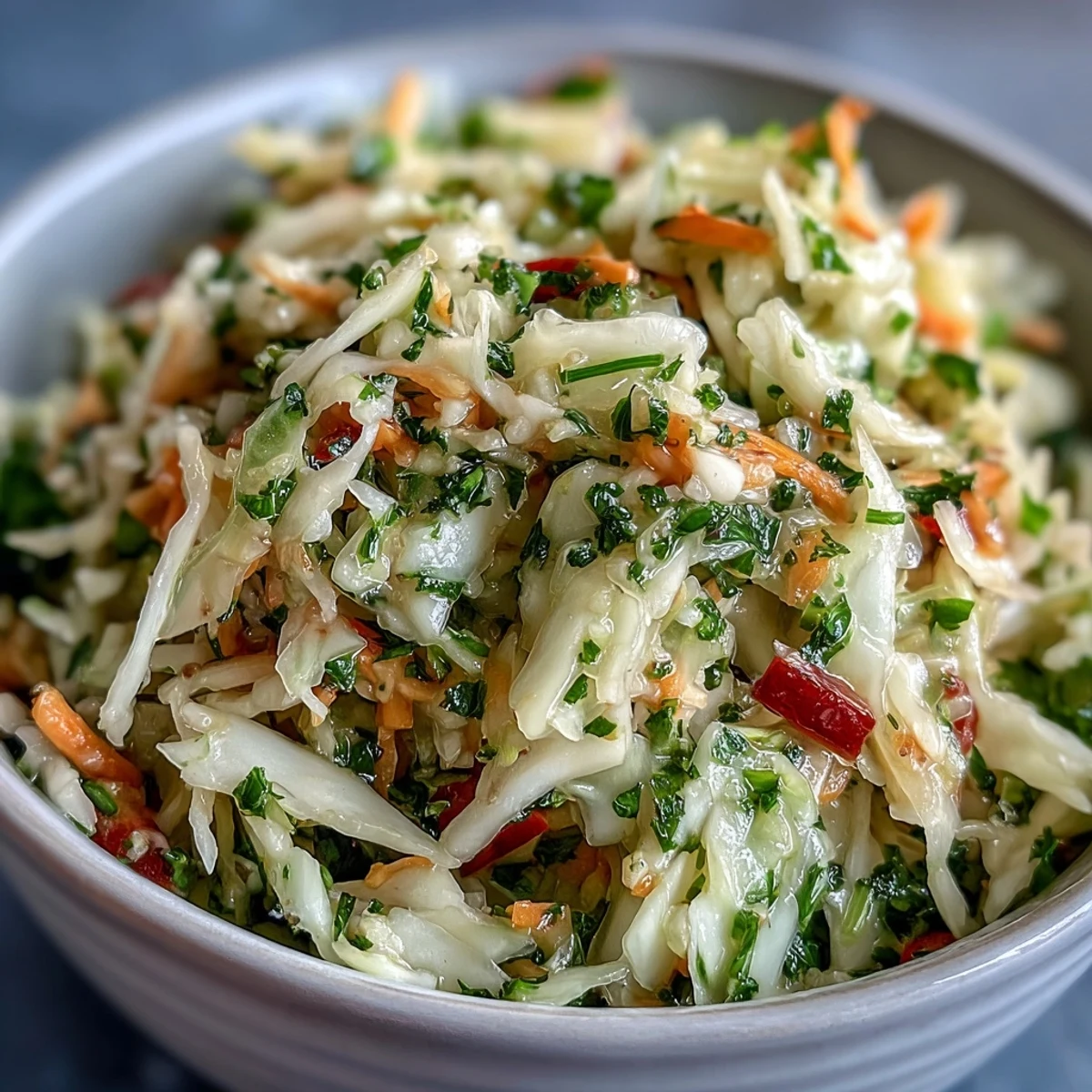 Deliciously quick sauerkraut slaw with fresh peppers and carrots, perfect for any meal.