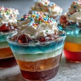 Rainbow Jello Cups for Kids