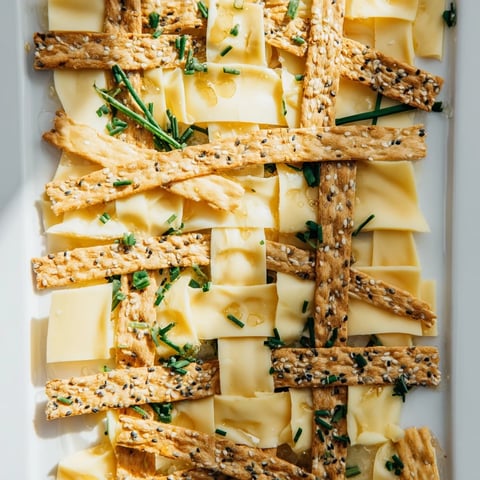 The Garden Gate Lattice appetizer: a beautiful cheese and cracker lattice ready to serve.