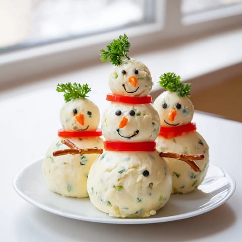 Snowman Cheese Ball Trio