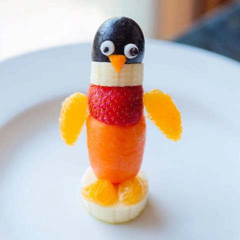 Penguin Fruit Skewer Army