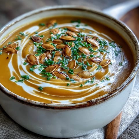 Roasted acorn squash halves with roasted carrots and onions on a baking sheet, ready for this velvety soup.