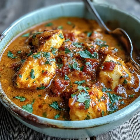 A bowl of Easy Chicken Curry garnished with fresh cilantro, served alongside fluffy basmati rice and warm naan bread.
