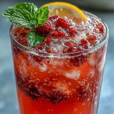 raspberry lemon spritz mocktail