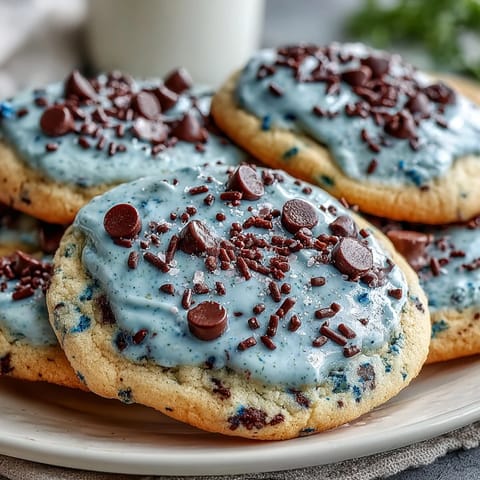 Spring Cookies: Robins Egg Speckled Sugar Cookies with a crisp, buttery texture and delicate blue hue, speckled with chocolate for a festive touch.