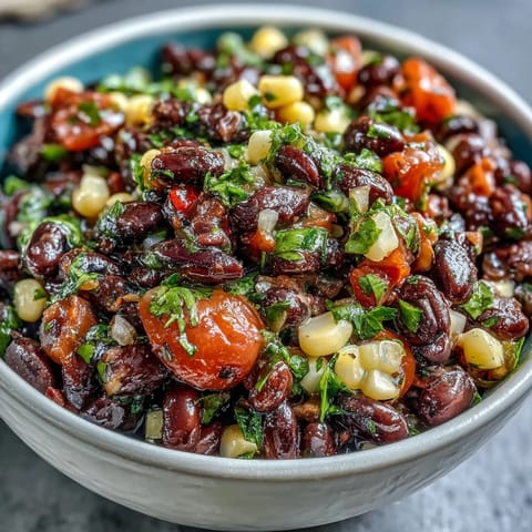 Fresh 3-ingredient cowboy caviar dip with black beans, corn, and pico de gallo, perfect for parties.  