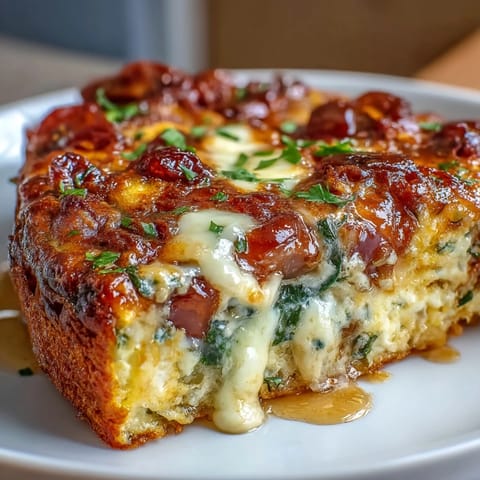 Savory One-Pan Ham and Swiss Frittata with tender veggies and melty cheese, perfect for a hearty brunch or easy dinner.