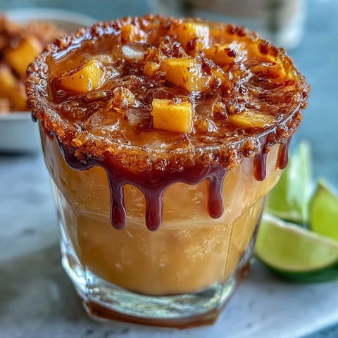 Vibrant Cinco de Mayo Mangonada (Chamoyada) mocktail cup with spicy chamoy swirl.