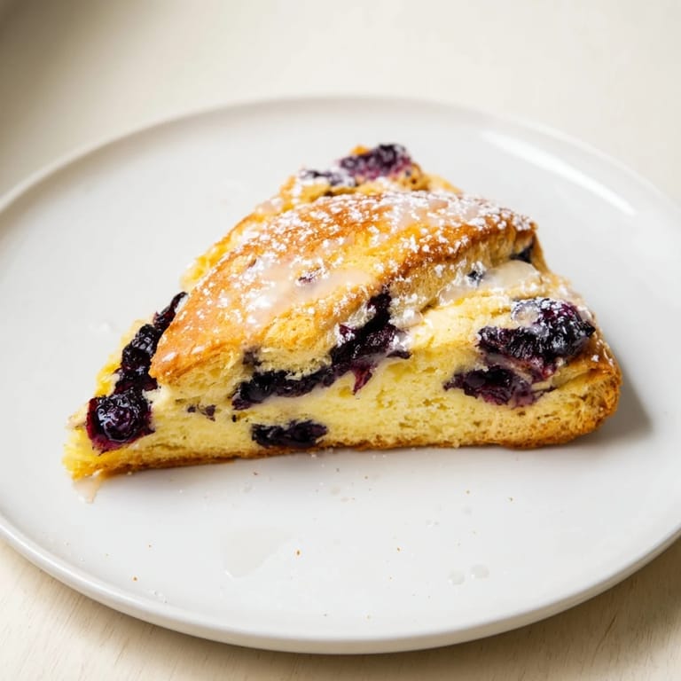 Fluffy Rustic Birch-Warm Blueberry Scones, overflowing with plump blueberries, smell sweet and inviting.