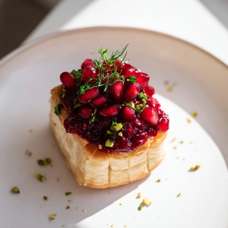 Melted Brie cheese spilling over the edges of flaky pastry in these beautiful Fireworks Brie Tartlets.