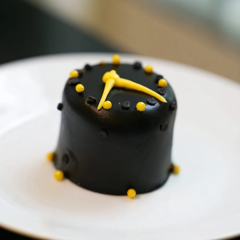 Delicious Countdown Clock Mini Desserts, meticulously decorated to resemble celebratory countdown clocks.