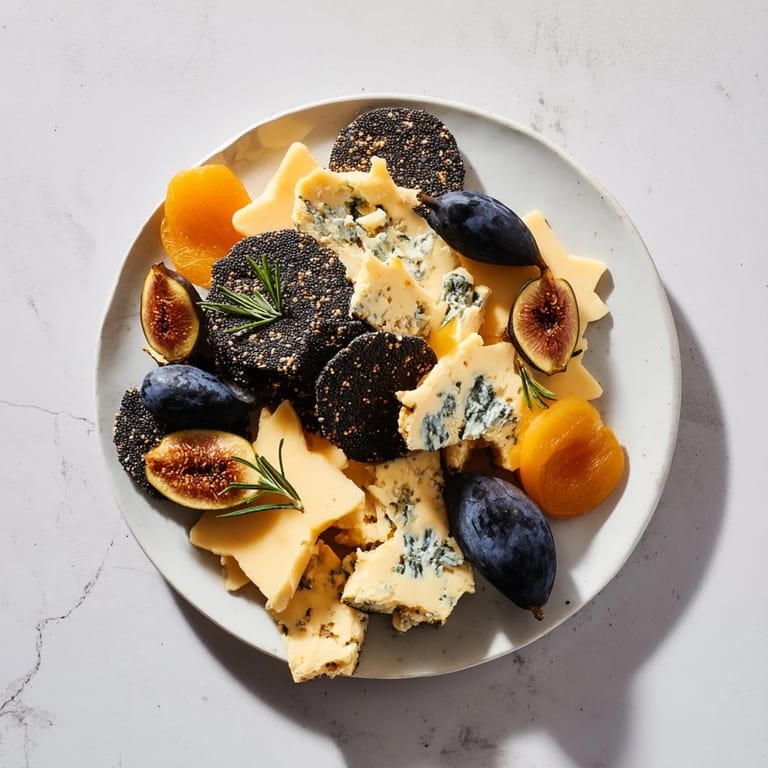 Imagine a festive Crescent Moon & Stars Cheese Board, featuring creamy Brie and honey, ready to serve and enjoy.