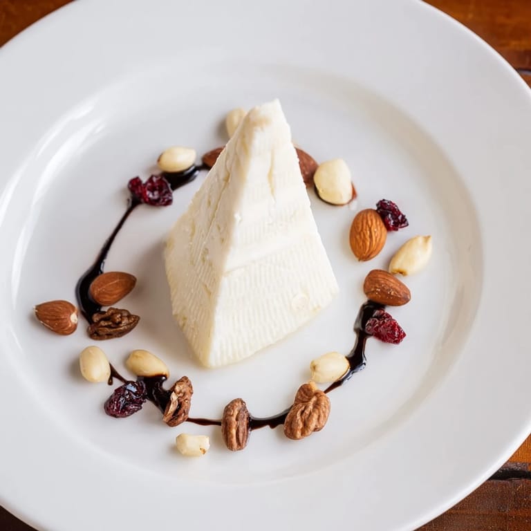 This "Sundial" appetizer features sharp cheese, roasted nuts, and a drizzle of balsamic glaze, perfect for a party.