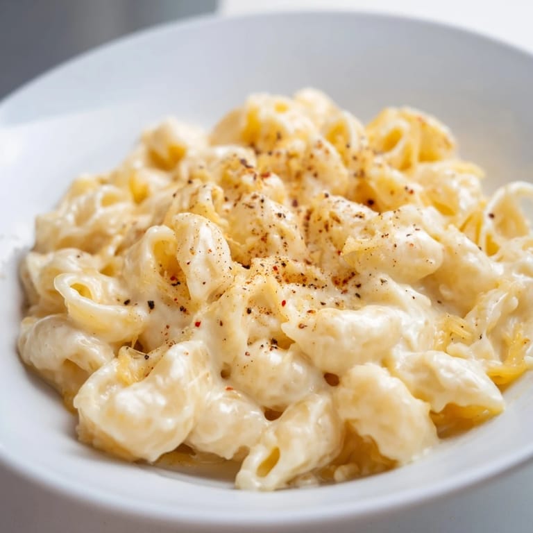 Rich, smooth melted cheese coats elbow macaroni in this budget-friendly Tin’s Recession Mac and Cheese.
