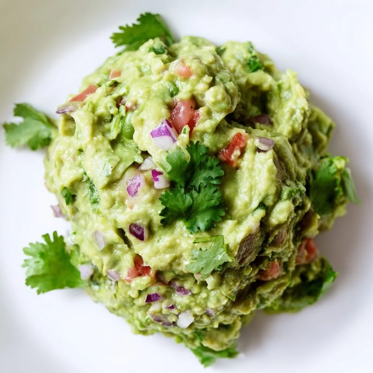 Vibrant edamame guacamole bowl with cilantro garnish, perfect for a healthy and delicious snack.
