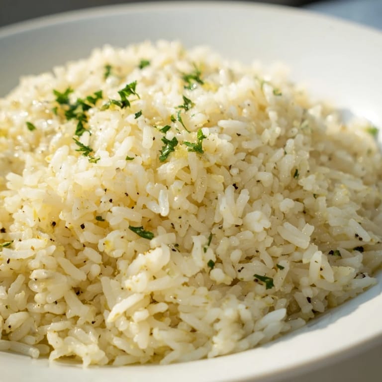 A steaming bowl of Garlic Butter Rice: savory, garlicky, and delightfully aromatic, a comforting favorite.