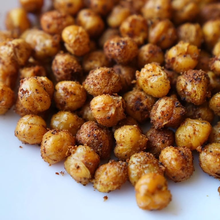 Spicy Crispy Chickpea Snack piled high on a plate, garnished with fresh parsley, perfect for a crunchy salad topping.