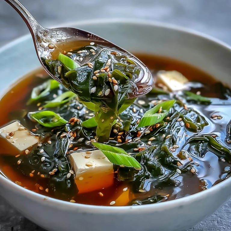 Light and flavorful Wakame Soup, perfectly suited for a healthy lunch.