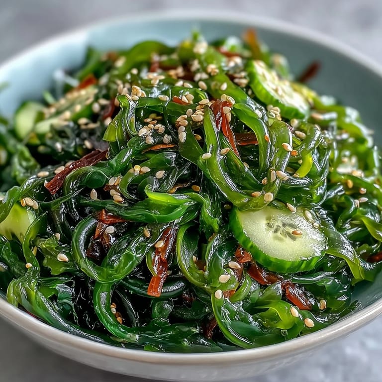 Crisp, refreshing seaweed salad tossed with julienned carrots and bright dressing.