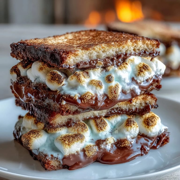 Festive 4th of July smores dip bubbling with chocolate and toasted marshmallows, topped with red, white, and blue candies.