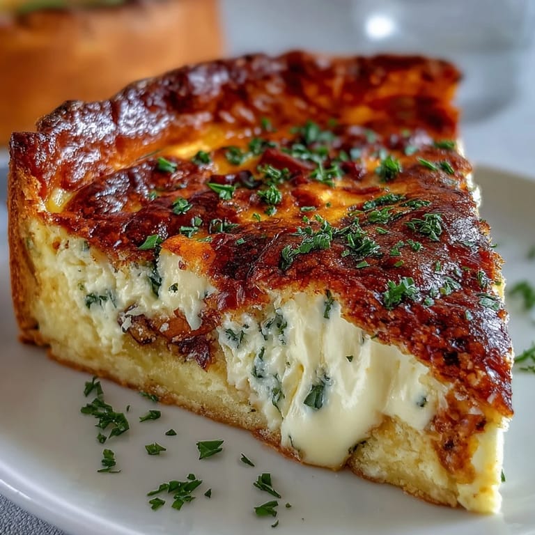 Elegant asparagus and Brie quiche with a golden top, served warm from the oven for a delightful Mother's Day brunch.
