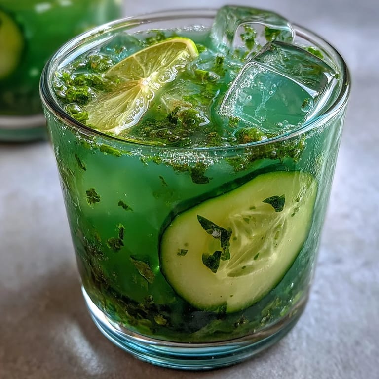 Refreshing Green Detox Cucumber Mint Agua Fresca, perfect for a light, revitalizing sip.