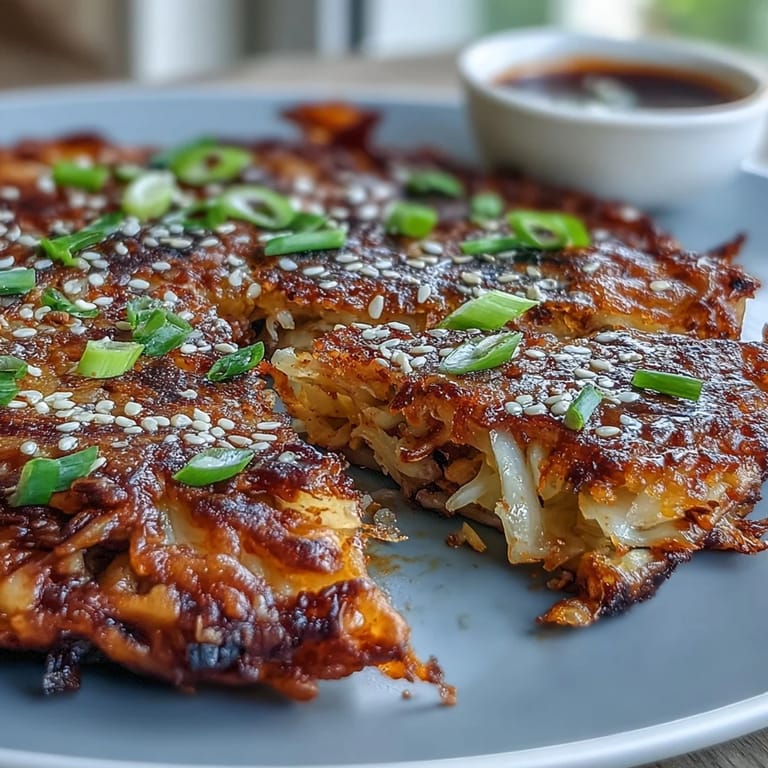 Delicious savory pancakes packed with napa cabbage and spicy kimchi, pan-fried until perfectly golden and irresistibly crunchy.